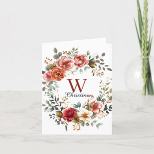Eleganter Blumenkranz mit verdeckten Rose Feiertagskarte