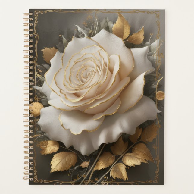 Eleganter Blumenkunst-Designplaner Planer (Vorderseite)