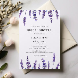 Eleganter Blumenlavender Bridal-Duschladen Einladung