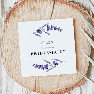 Eleganter Blumenlavender Bridesmaid-Vorschlagskart Einladung