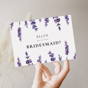 Eleganter Blumenlavender Bridesmaid-Vorschlagskart Einladung