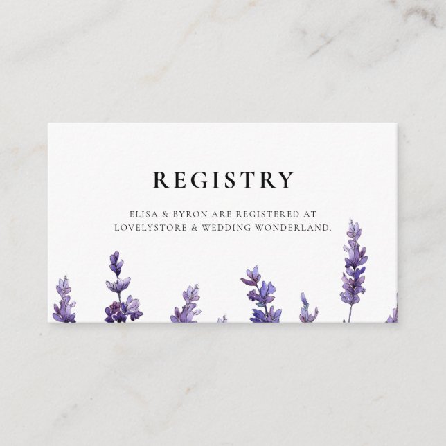 Eleganter Blumenlavender Ehering Card Begleitkarte (Vorderseite)