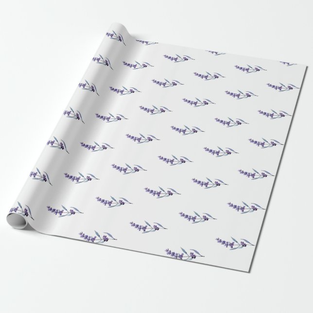 Eleganter Blumenlavender Geschenkpapier (Ungerollt)