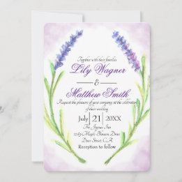 Eleganter Blumenlavender Lila Einladung zur Hochze