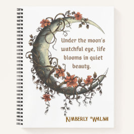 Eleganter Blumenmond Notizbuch