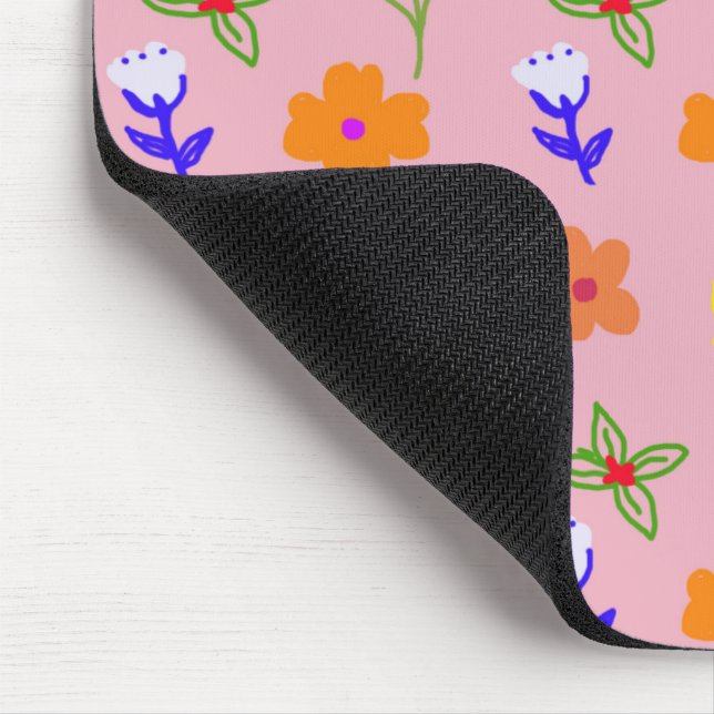 Eleganter Blumenmousepad - HandGezeichnet Blume Pa Mousepad (Ecke)