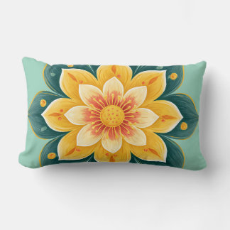 Eleganter Blumenprint-Dekokissen Lendenkissen