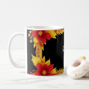 Eleganter Blumenrahmen Kaffeetasse