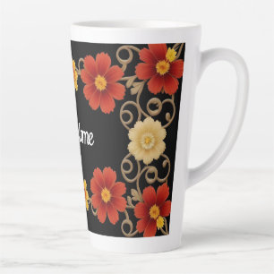 Eleganter Blumenrahmen Milchtasse