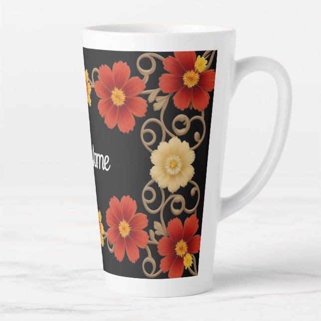 Eleganter Blumenrahmen Milchtasse (Rechts)
