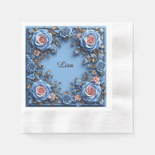 Eleganter Blumenrahmen Serviette