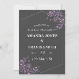 Eleganter Blumenrand mit geometrischem Rahmen Einladung