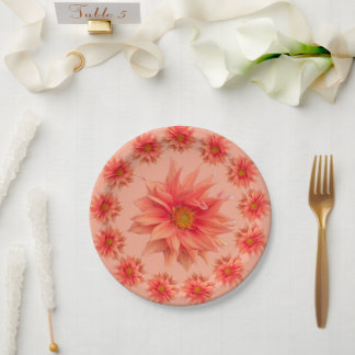 Eleganter Blumenschmuck, Pappteller