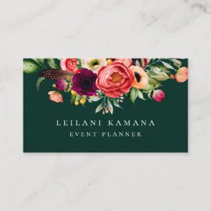 Eleganter Blumensmaragd Visitenkarte