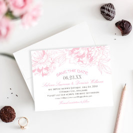 Eleganter Blumensteg Hochzeitrosa Grau Save The Date
