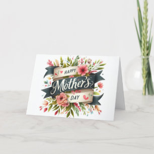 Eleganter Blumenstrauß-Banner Muttertag Feiertagskarte