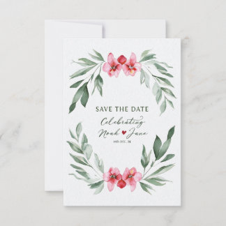 Eleganter Blumenstrauß Save the Date Karte