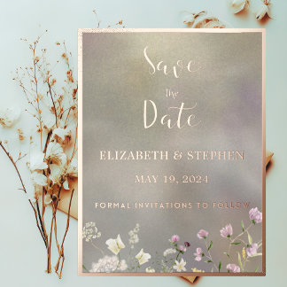 Eleganter Blumenstrauß Save the Date Postkarte