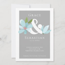 Eleganter Blumenstrauß und Hochzeit retten das Dat Save The Date