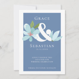 Eleganter Blumenstrauß und Hochzeit retten das Dat Save The Date