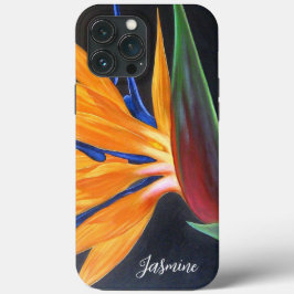 Eleganter Blumenvogel mit Paradiesnamen Skript Case-Mate iPhone Hülle