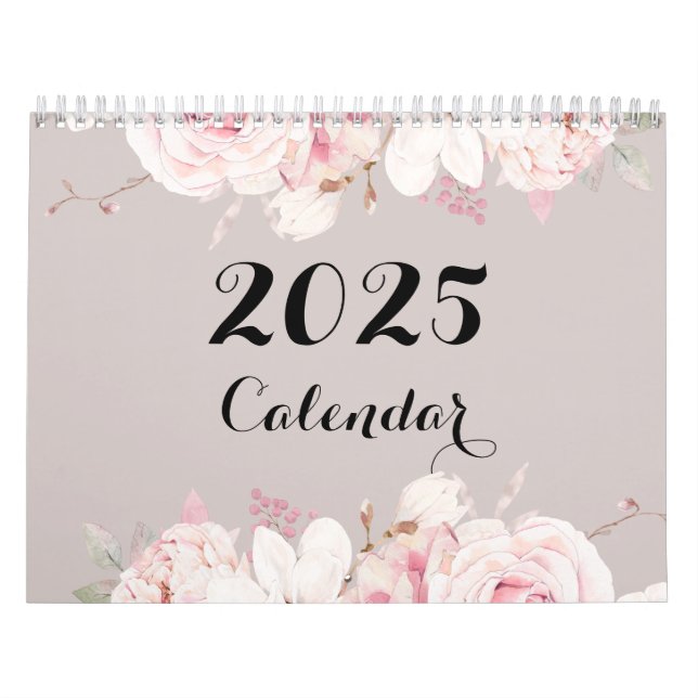 Eleganter Blumenwallkalender 2025 Kalender (Titelbild)