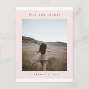 Eleganter Blush Abschluss Danke Foto Postkarte