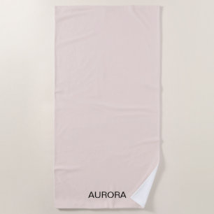Eleganter Blush Beige Personalisierter Name Strandtuch