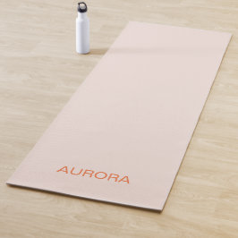 Eleganter Blush Beige Personalisierter Name Yoga M Yogamatte