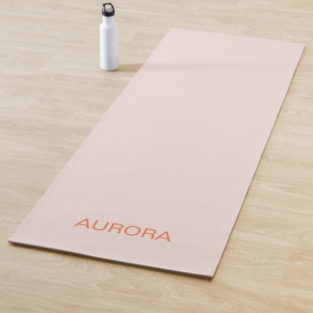 Eleganter Blush Beige Personalisierter Name Yoga M Yogamatte (Beispiel)