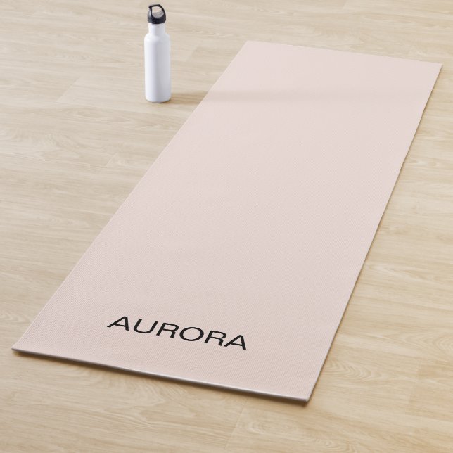 Eleganter Blush Beige Personalisierter Name Yoga M Yogamatte (Beispiel)