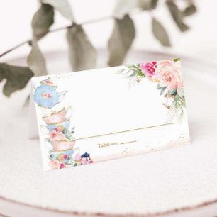 Eleganter Blush Blumenstrauß Party geflochtener Ze Platzkarte