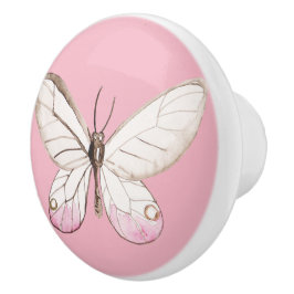 Eleganter Blush Butterfly Pink Keramik Knob Keramikknauf