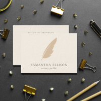 Eleganter Blush Cream Feather Quill Notary QR Code