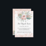 Eleganter Blush Floral Bat Mitzvah Service Begleitkarte<br><div class="desc">Feiern Sie einen besonderen Meilenstein mit dieser wunderschönen Bat Mitzvah Service-Einladung. Freuen Sie sich auf ein zartes Star of David in einem zarten Ambiente aus Rosa und Grün. Feine Goldakzente in der Rose verleihen dem Glitzer eine Touch von Eleganz, die es perfekt für ein modernes und zeitloses Bat Mitzvah-Fest macht....</div>