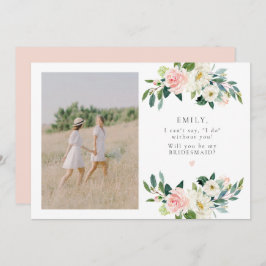 Eleganter Blush Foto Bridesmaid Vorschlag Einladung
