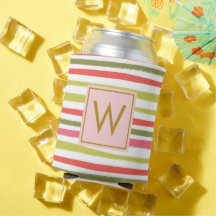 Eleganter Blush Girly Monogram farbenfroh gestreif