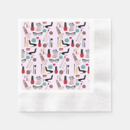 Eleganter Blush Girly Pink Makeup Artist Glamour Serviette