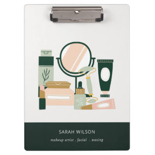 Eleganter Blush Green Makeup Artist Cosmologe Klemmbrett
