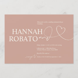 Eleganter Blush Minimalismus Hochzeit Probe Abende Einladung