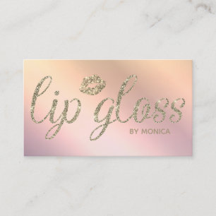 Eleganter Blush Peachy Rosa Lip Gloss Visitenkarte