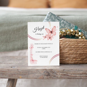 Eleganter Blush Pink Butterfly Bläserner Geburtsta Einladung