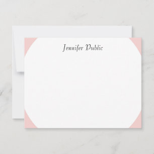 Eleganter Blush Pink Handgeschriebener Skriptname  Mitteilungskarte