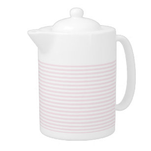Eleganter Blush Pink und White Stripes Teapot