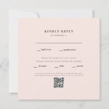 Eleganter Blush Square Wedding QR Code UAWG