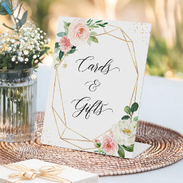 Eleganter Blushing Chic Floral Cards and Gifts Tab Sockelschild