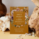 Eleganter Blütensenf in Aquarellfarben, Orange Swe Einladung<br><div class="desc">Eleganter Wasserfarbenfall florale Sweet 16 Einladung in den Schattierungen Senf,  sandig orange und ockerfarben. Bitte kontaktieren Sie mich,  wenn Sie weitere Informationen benötigen.</div>