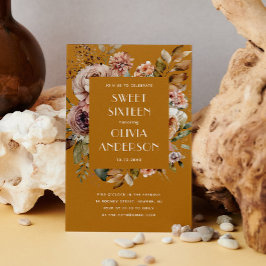 Eleganter Blütensenf in Aquarellfarben, Orange Swe Einladung