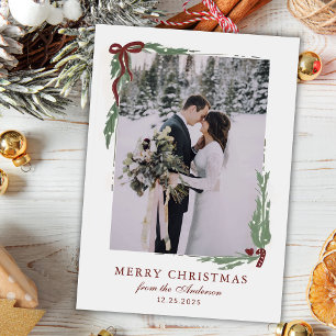 Eleganter Bogen mit Grünzeug-Foto Weihnachten
