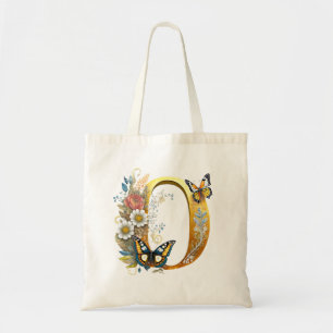 Eleganter bohemianischer floraler Buchstabe O Tragetasche